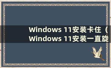 Windows 11安装卡住（Windows 11安装一直旋转 无法进入桌面）